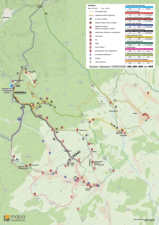 Krawculskie Trasy mapa
